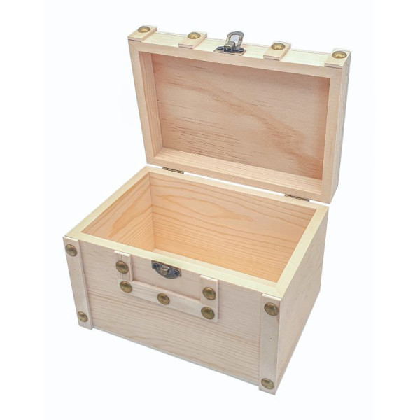 Coffre de pirate - Bois - Petit modèle - 15x10x15,5cm - A décorer et personnaliser