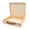 Valisette - Bois - 33x9x27cm - Avec anse imitation cuir - A décorer et personnaliser