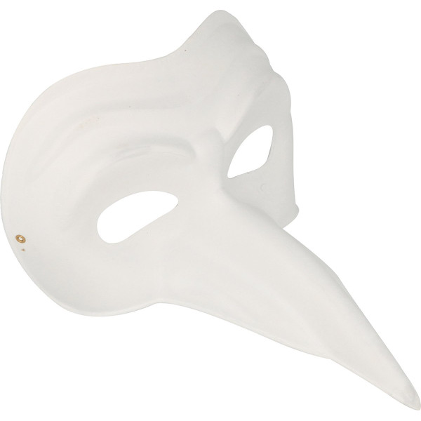 photo-Masque de Venise - Carton - Blanc - A décorer et personnaliser - 20x21x12cm