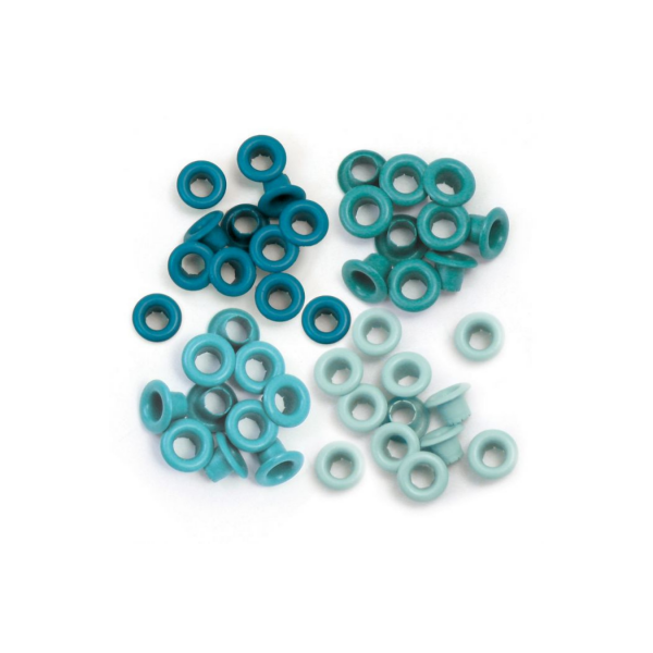 Œillets de finition - 0,5cm diamètre - Assortiment bleu - Album, carterie - 60 pièces