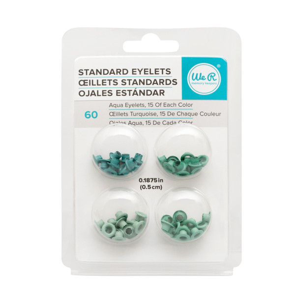 Œillets de finition - 0,5cm diamètre - Assortiment bleu - Album, carterie - 60 pièces