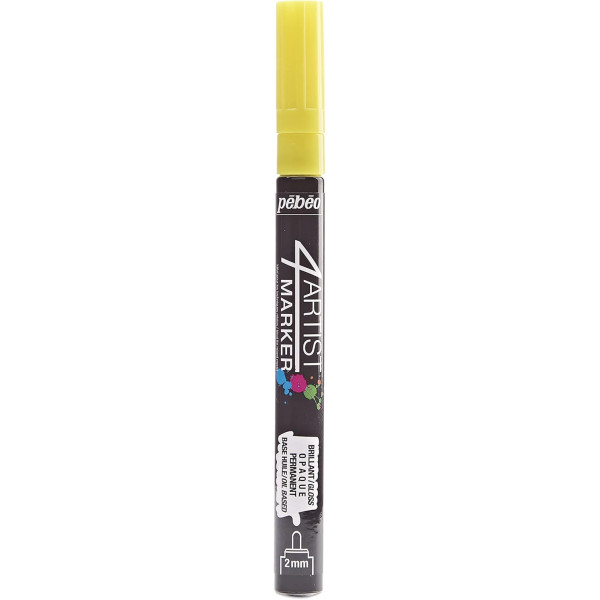 photo-Marqueur - Indélébile - Permanent - Jaune - Pointe ronde - 2mm - Pébéo