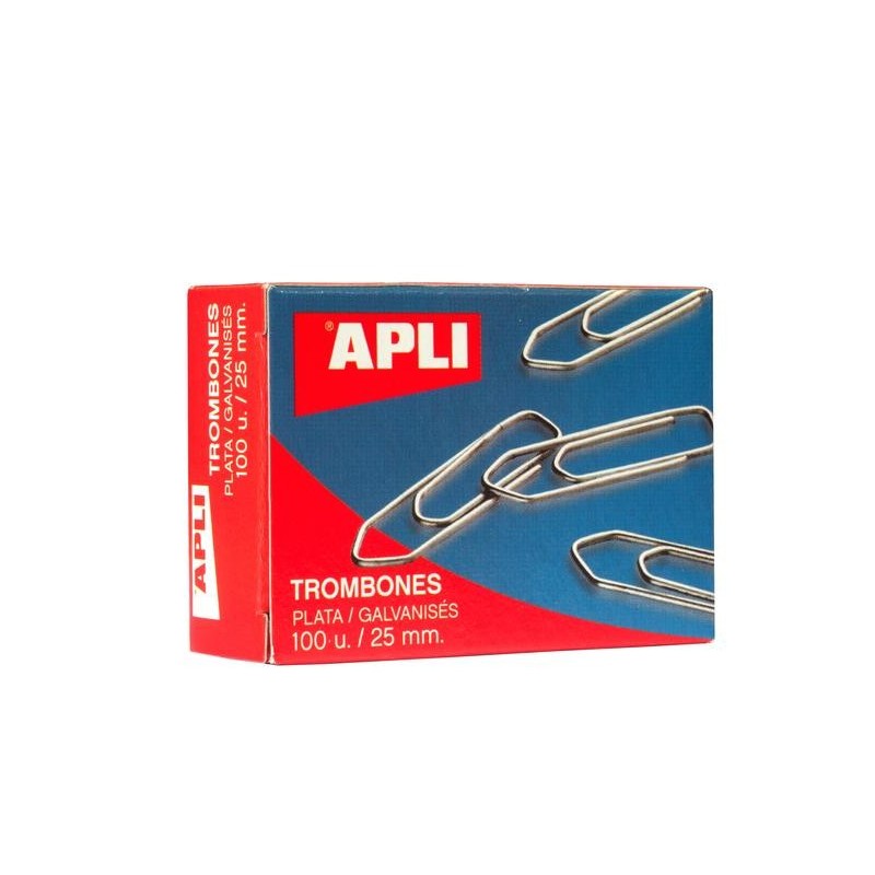 Boîte de 100 trombones 25mm Apli