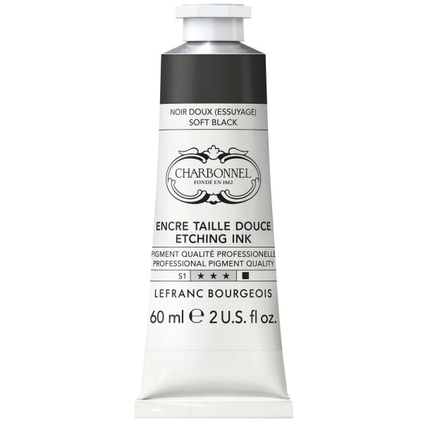photo-Encre taille douce - Pour la gravure - Noir doux - Charbonnel - Tube 60ml