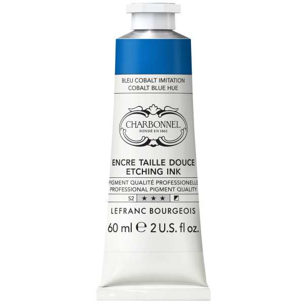 photo-Encre taille douce - Pour la gravure - Bleu cobalt - Charbonnel - Tube 60ml