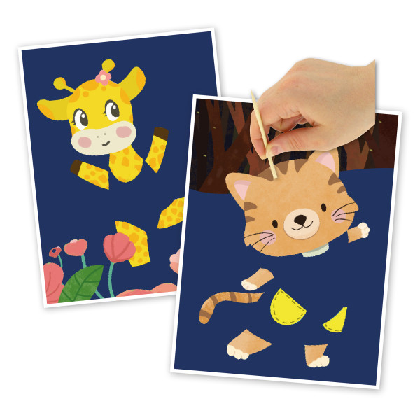 photo-Cartes à gratter - Animaux danseurs - Loisirs créatifs - Enfant - Dès 4 ans