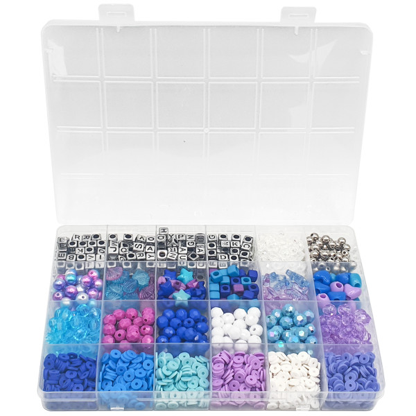photo-Perles - Heishi - Rondes - Rocailles - Assortiment couleurs - Boîte 170g - Bijoux