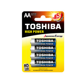 photo-Piles - AA - LR6 - Alkaline - 1.5V - Lot de 4 piles - Toshiba - Batterie