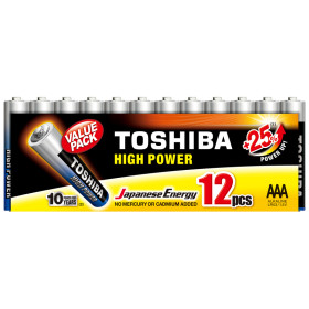 photo-Piles - AAA - LR03 - Alkaline - 1.5V - Lot de 12 piles - Toshiba - Batterie