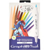 photo-Marqueurs - Feutres à alcool - Double pointe extra fine - Graph'it Brush - 12 couleurs