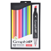 photo-Marqueurs - Feutres à alcool - Double pointe - Graph'it - 12 couleurs classiques