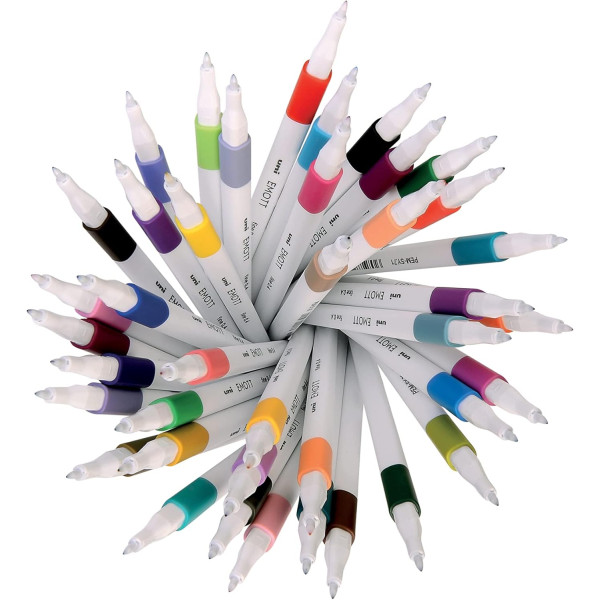 Feutres - Dessin - Ecriture - Coloriage - 10 couleurs pastel - Pointe fine - EMOTT