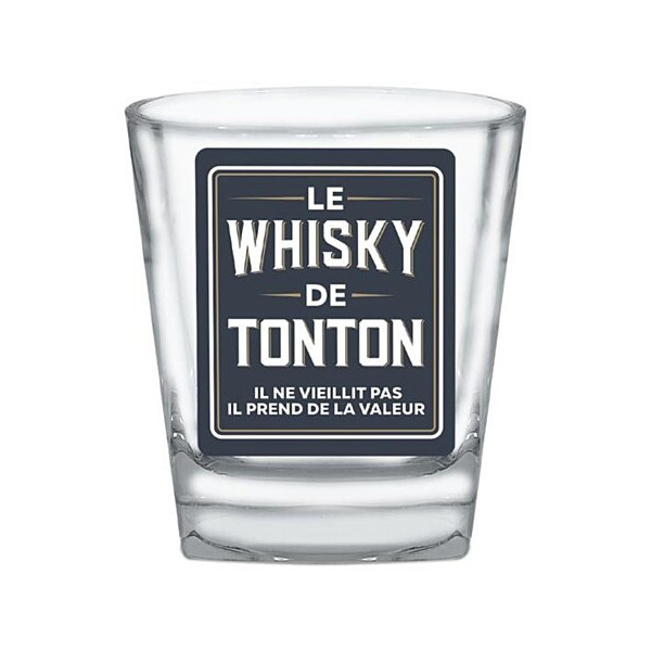 photo-Verre à whisky - Le Whisky de Tonton - Cadeau - Anniversaire - 9x8cm