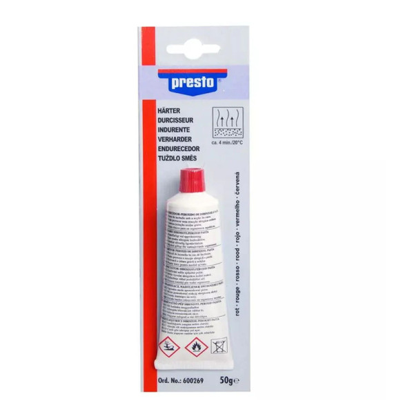photo-Durcisseur - Tous types de mastics polyester - Rouge - Tube 50g - Presto