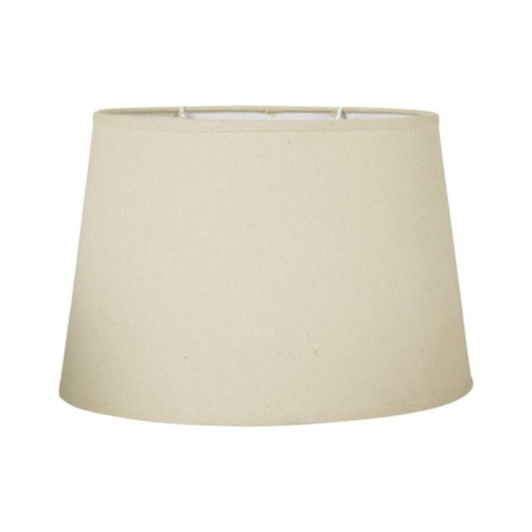 photo-Abat-jour - Ovale - Beige - Imitation lin - Pour lampe - Base 31 cm - Culot E27