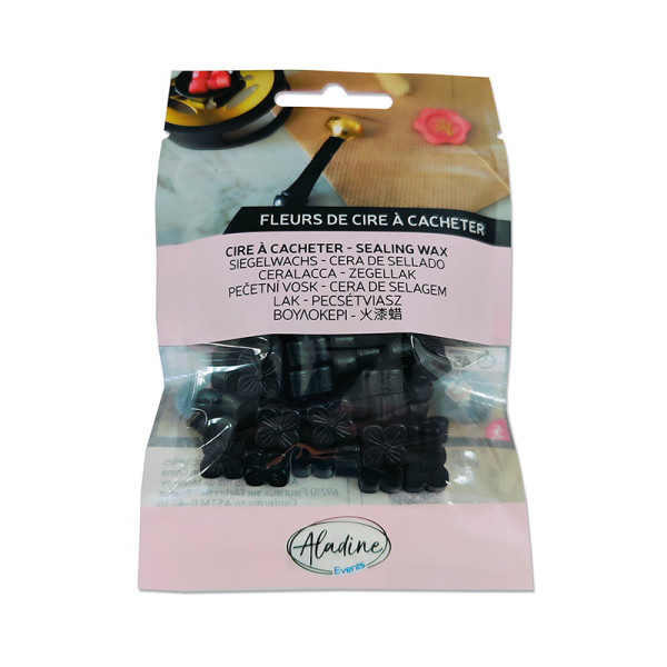 photo-Cire à cacheter - Noir - Fleur de cire - Carterie - Loisirs créatifs - Aladine
