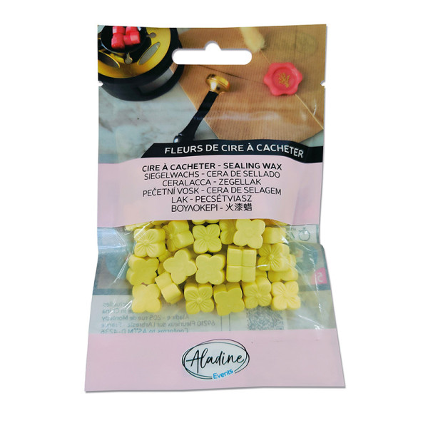photo-Cire à cacheter - Jaune pastel - Fleur de cire - Carterie - Loisirs créatifs - Aladine