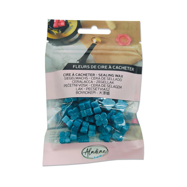 photo-Cire à cacheter - Bleu pastel nacré - Fleur de cire - Carterie - Loisirs créatifs - Aladine