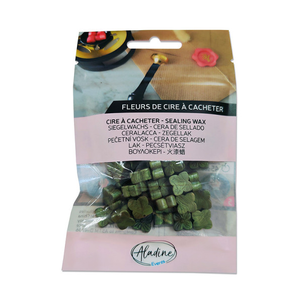 photo-Cire à cacheter - Vert kaki nacré - Fleur de cire - Carterie - Loisirs créatifs - Aladine