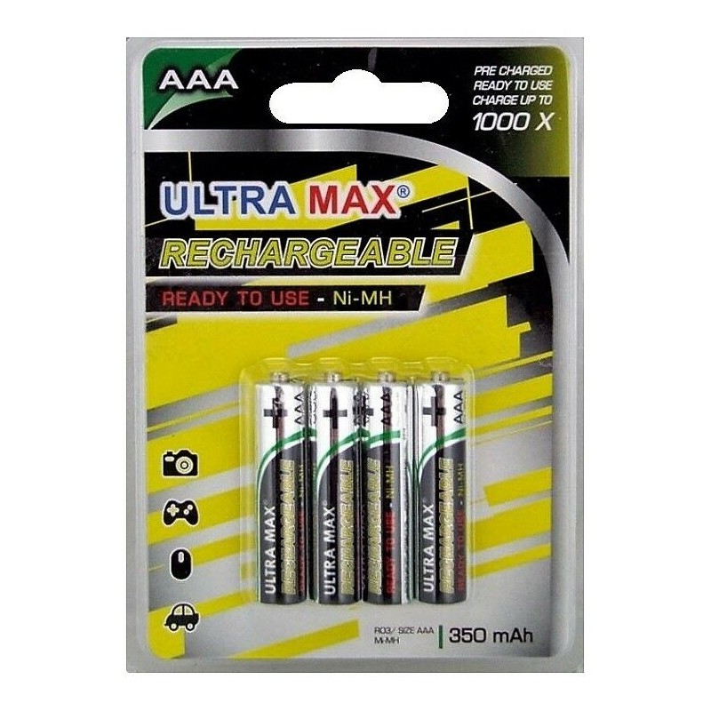 PILES RECHARGEABLES LR03 X4 - ULTRA MAX pas cher
