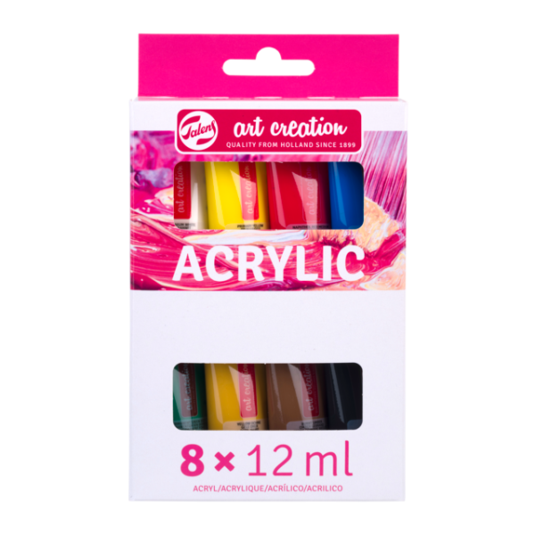 photo-Peinture acrylique - 8 tubes - 12 ml - Assortiment couleurs - Art Creation