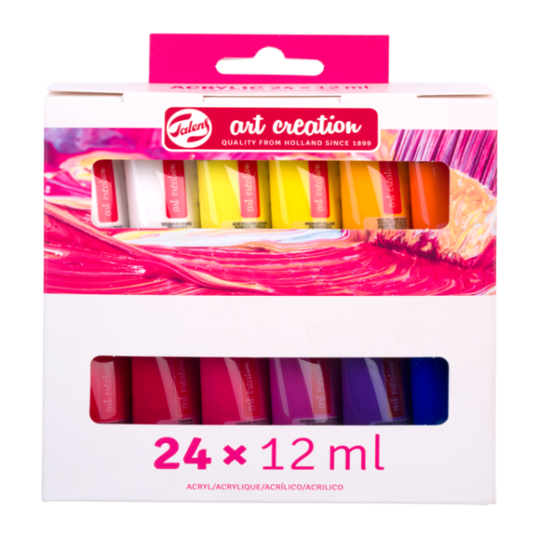 photo-Peinture acrylique - 24 tubes de 12 ml - Art creation - Couleurs assorties
