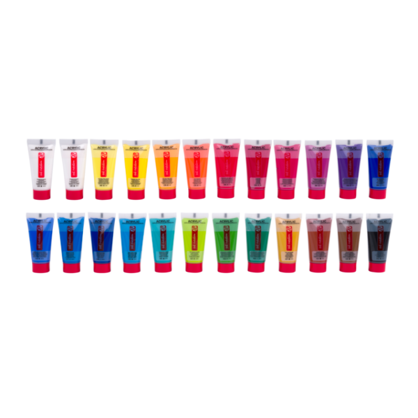 Peinture acrylique - 24 tubes de 12 ml - Art creation - Couleurs assorties