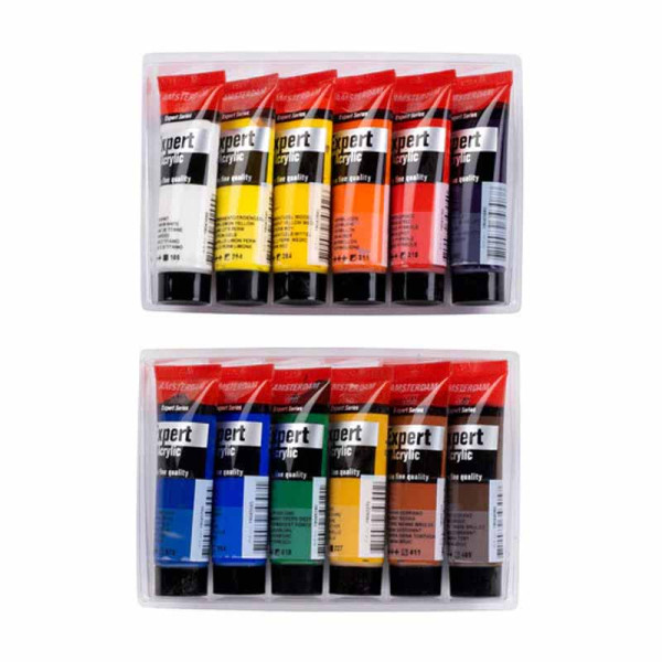 Peinture acrylique - 12 couleurs - Tubes 20ml - Amsterdan Expert Series