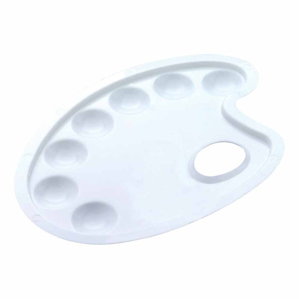 photo-Palette - Toutes peintures - Ovale - Blanc - Plastique - 7 godets - Art creation