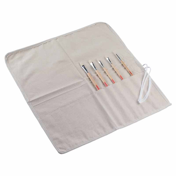 photo-Etui - Trousse - Pour ranger 18 pinceaux - Toile naturelle - 40x47cm - Art creation