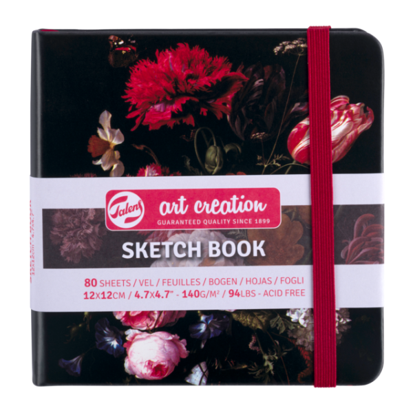 photo-Carnet - Croquis - Dessin - Notes - 12x12cm - 80pages - Couverture peinture fleurs
