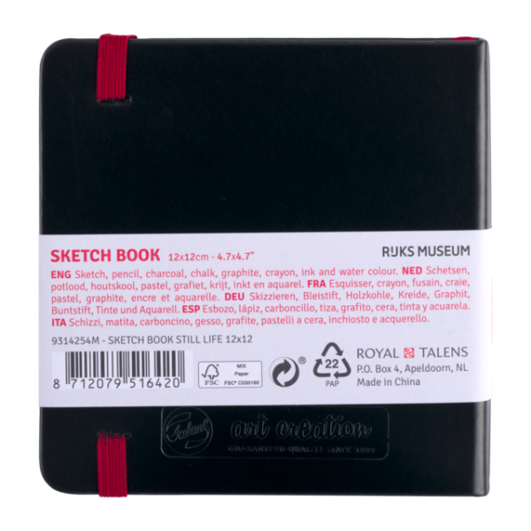Carnet - Croquis - Dessin - Notes - 12x12cm - 80pages - Couverture peinture fleurs