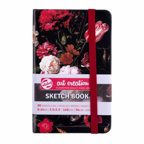 photo-Carnet - Croquis - Dessin - Notes - 13x21cm - 80pages - Couverture peinture fleurs