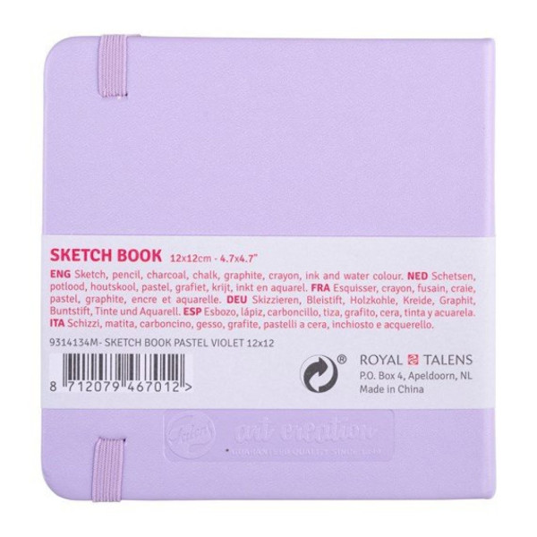 Carnet - Croquis - Dessin - Notes - 12x12cm - 80pages - Couverture Mauve clair