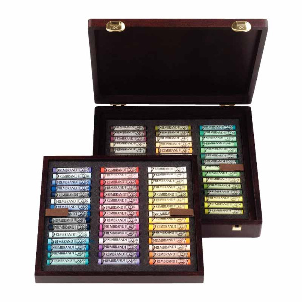 photo-Pastels - Tendres - Extra-fine - 90 couleurs - Coffret bois prestige - Rembrandt