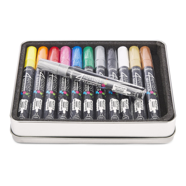 Marqueurs - Indélébile - Permanent - 12 couleurs - Coffret - Pébéo - 4Artist marker