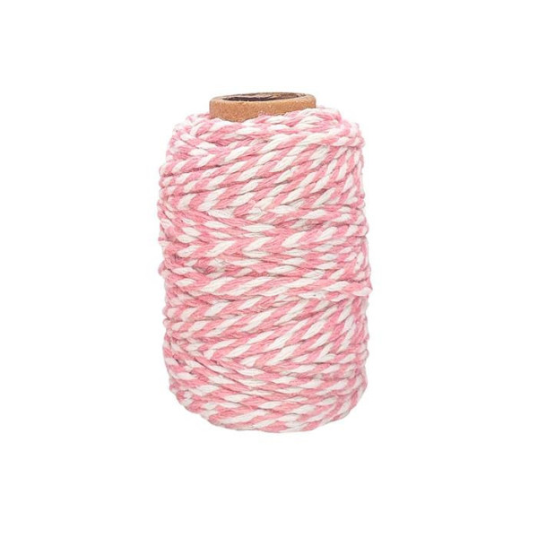 photo-Ficelle - Coton - Rose/Blanc - 25m - Loisirs créatifs - Bijoux - CTOP