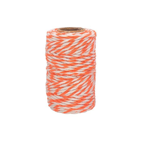 photo-Ficelle - Coton - Orange/Blanc - 25m - Loisirs créatifs - Bijoux - CTOP