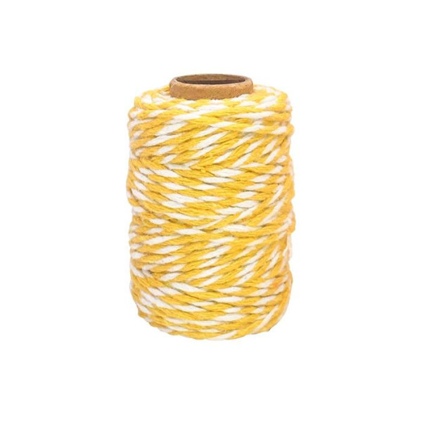 photo-Ficelle - Coton - Jaune/Blanc - 25m - Loisirs créatifs - Bijoux - CTOP