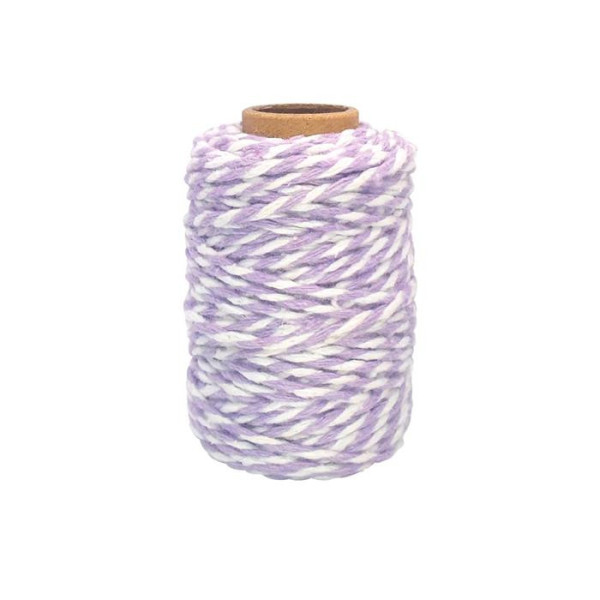 photo-Ficelle - Coton - Lilas/Blanc - 25m - Loisirs créatifs - Bijoux - CTOP