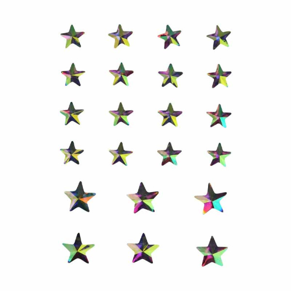 photo-Stickers - Strass - Etoile - Relief - Brillante - Non adhésive - Assortiment tailles