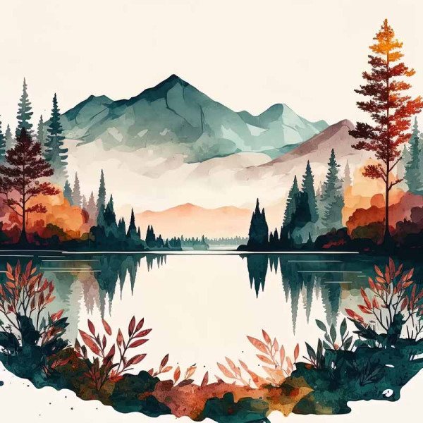 photo-Peinture au numéro - Adulte/Enfant - Modèle paysage - 30x40cm - Toile + peinture + pinceaux