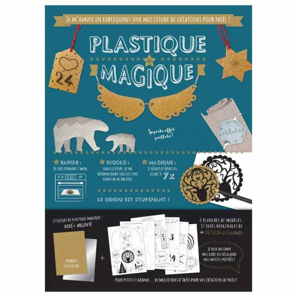 photo-Plastique magique - Feuilles doré et argenté - A4 - 2 feuilles - Loisirs créatifs