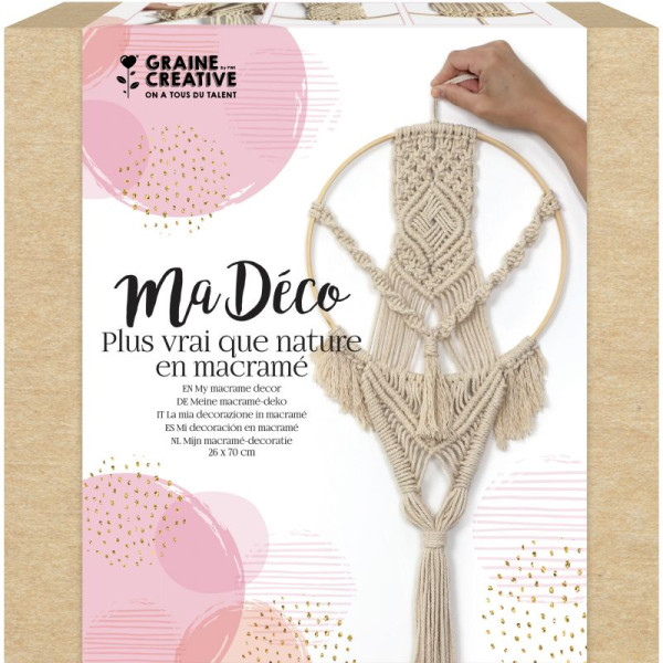 photo-Kit macramé - Suspension décorative en macramé - A faire soi-même - Graine créative