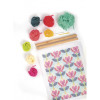 Kit broderie - Canevas - Fleurs de lotus - Toile + tourillons + aiguilles + fils - Graine créative