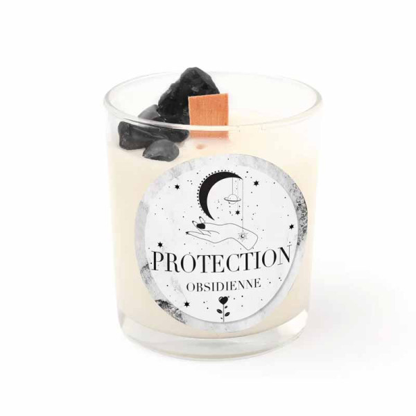 photo-Kit - Fabrique une bougie - Parfum santal - Lithothérapie - Obsidienne - Graine créative