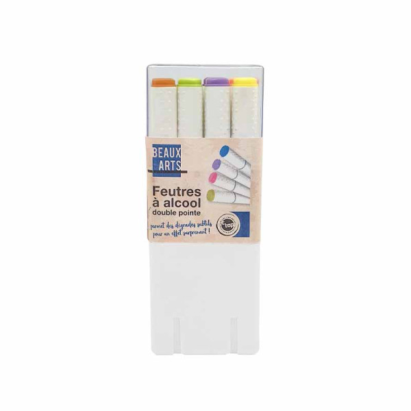 Feutres à alcool - Double pointe - 12 couleurs pastels - Dessin, coloriage - CTOP