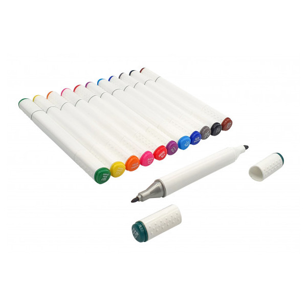 photo-Feutres à alcool - Double pointe - 12 couleurs vives - Dessin, coloriage - CTOP