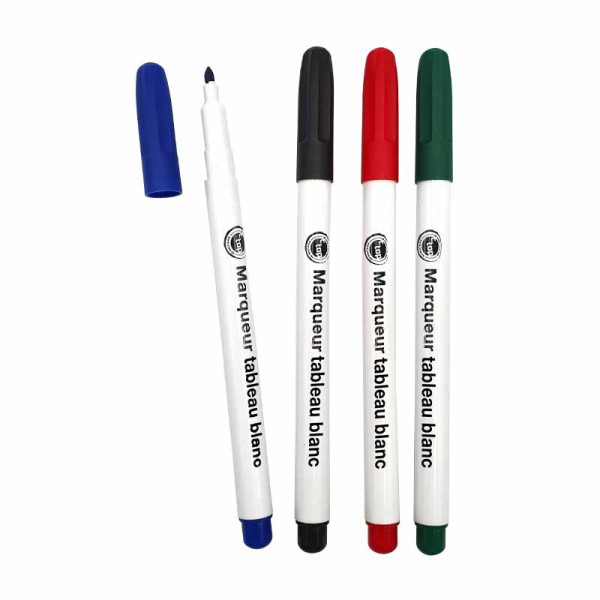 photo-Marqueurs - Effaçables - 4 couleurs - Pour tableaux blancs, ardoises - Pointe fine