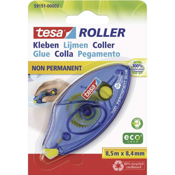 photo-Roller de colle - Non permanente - 8,5mx8,4mm - Réutilisable - Papier, photo, carton - TESA